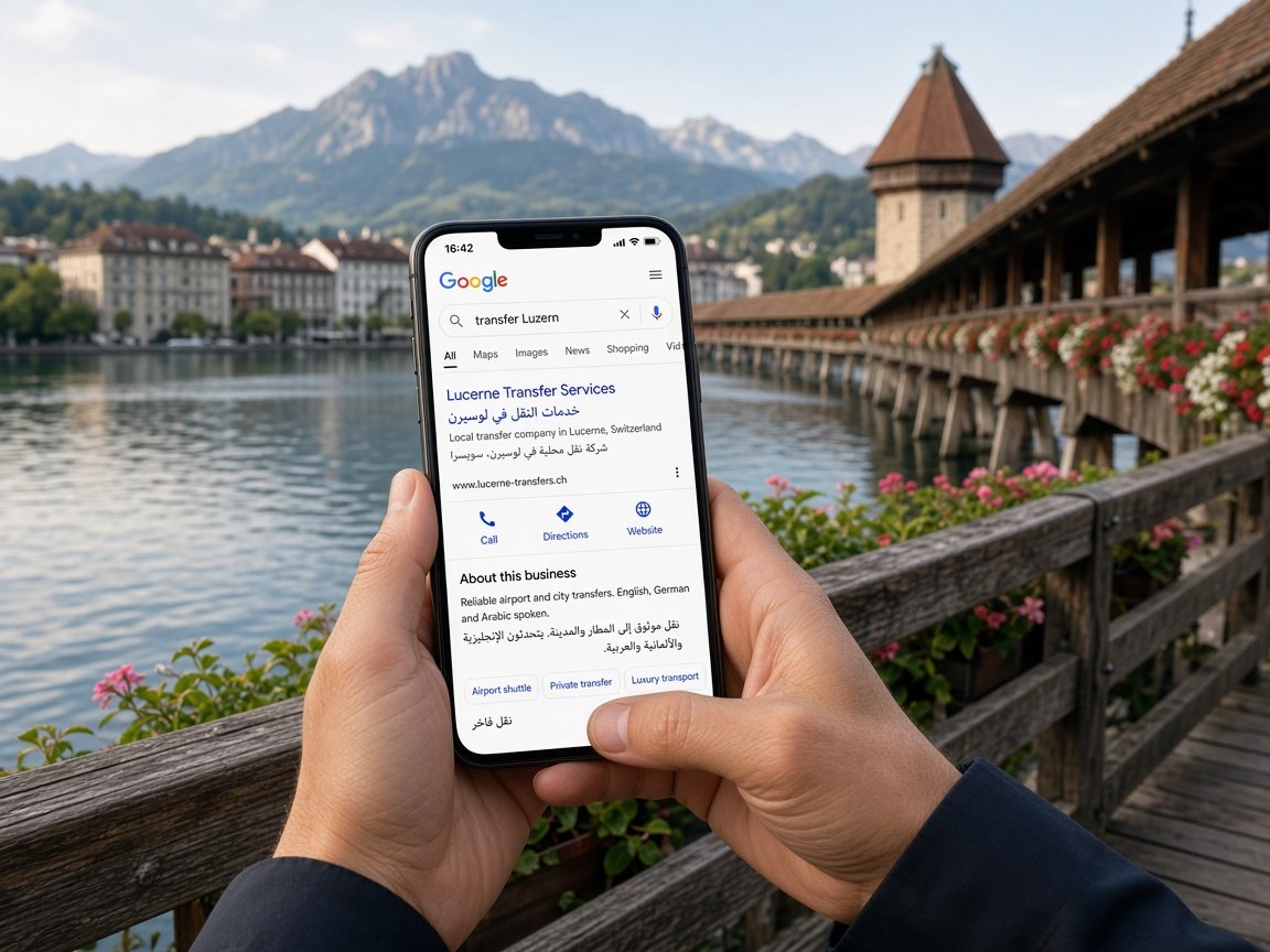 Chapel Bridge, phone with a bilingual search